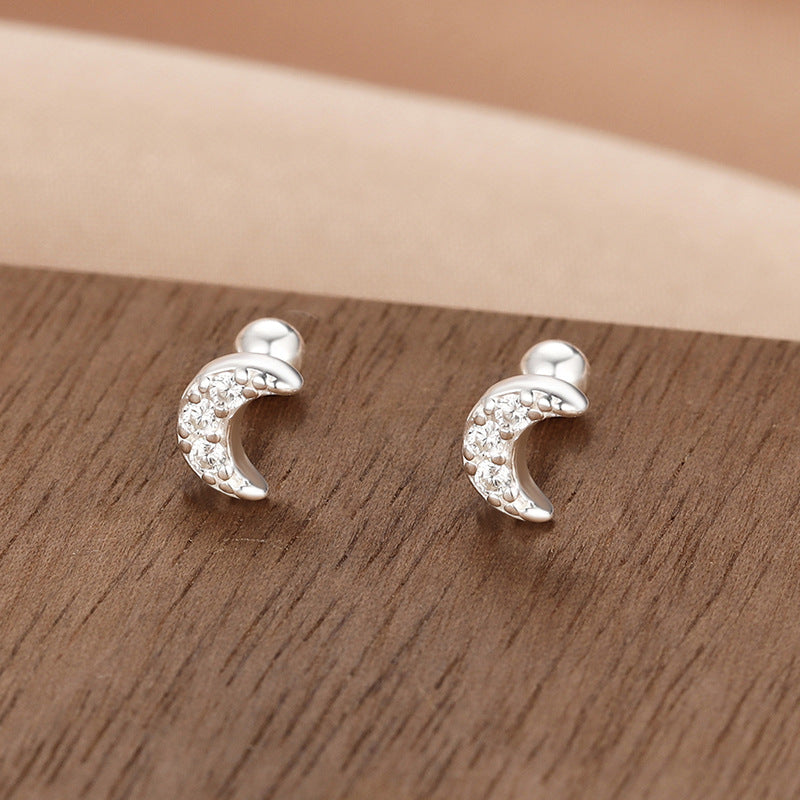 Wholesale S999 Sterling Silver Screw Pattern Simple Temperament Small Ear Bone Stud Earrings